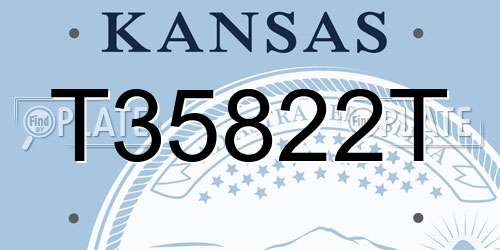 T35822T Kansas License Plate