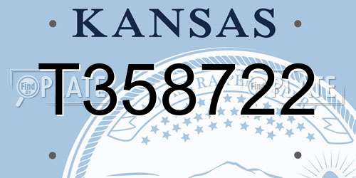 T358722 Kansas License Plate