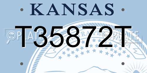 T35872T Kansas License Plate