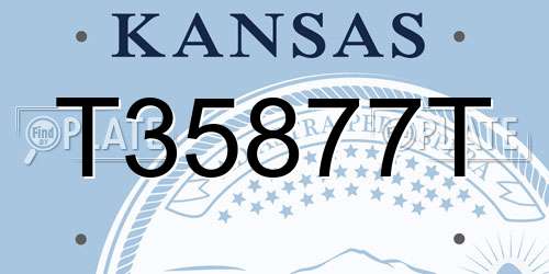 T35877T Kansas License Plate