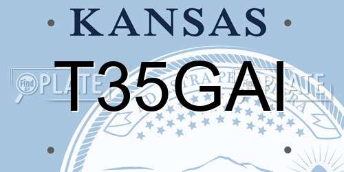 T35GAI Kansas License Plate