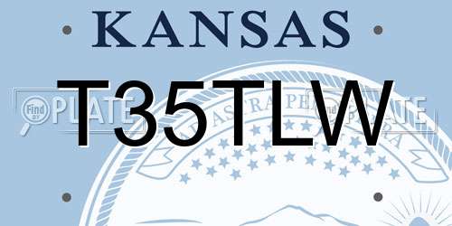 T35TLW Kansas License Plate