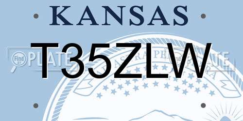 T35ZLW Kansas License Plate