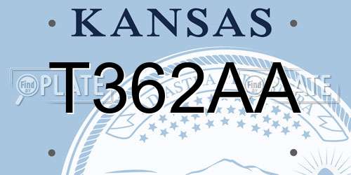 T362AA Kansas License Plate