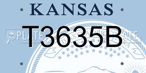 T3635B Kansas License Plate