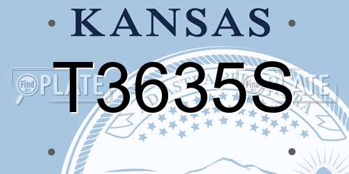 T3635S Kansas License Plate