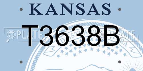 T3638B Kansas License Plate