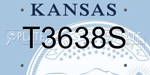 T3638S Kansas License Plate