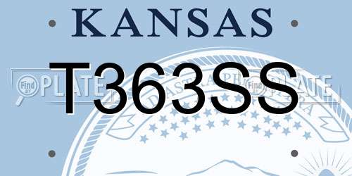 T363SS Kansas License Plate