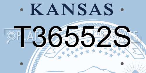 T36552S Kansas License Plate