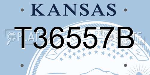 T36557B Kansas License Plate