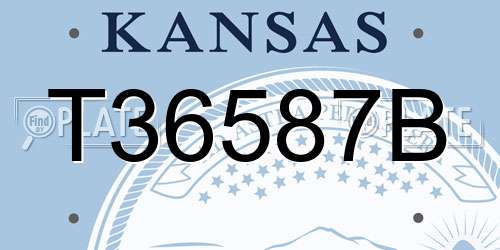 T36587B Kansas License Plate