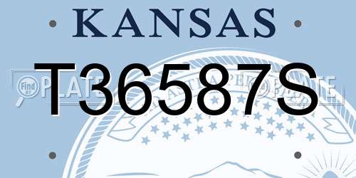 T36587S Kansas License Plate