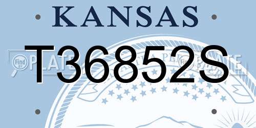 T36852S Kansas License Plate