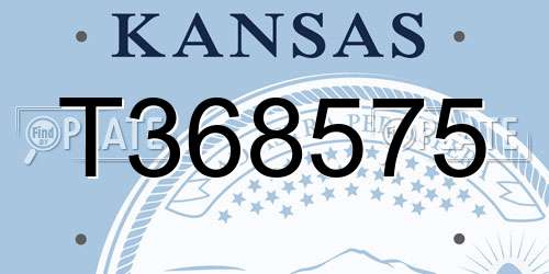 T368575 Kansas License Plate