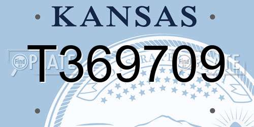 T369709 Kansas License Plate