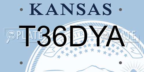 T36DYA Kansas License Plate