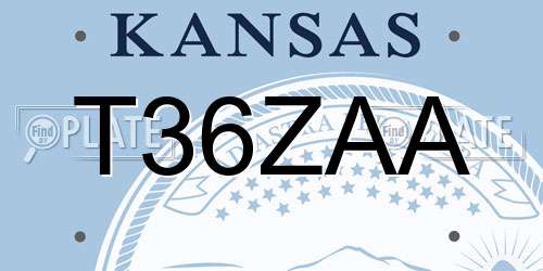T36ZAA Kansas License Plate