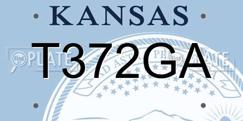T372GA Kansas License Plate