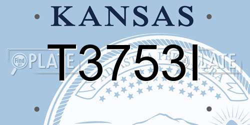 T3753I Kansas License Plate