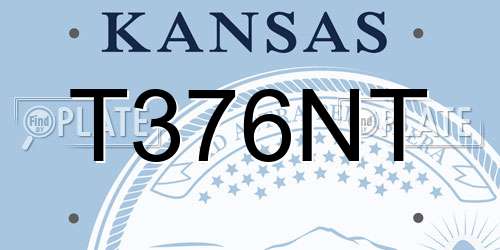 T376NT Kansas License Plate