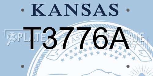 T3776A Kansas License Plate