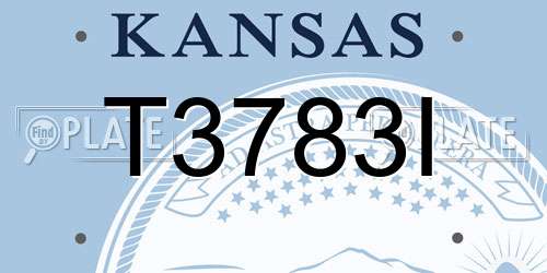 T3783I Kansas License Plate