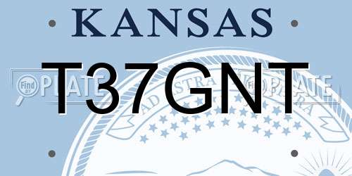 T37GNT Kansas License Plate