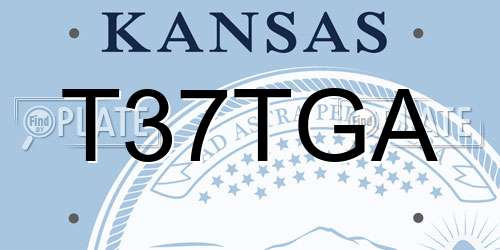 T37TGA Kansas License Plate