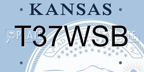 T37WSB Kansas License Plate