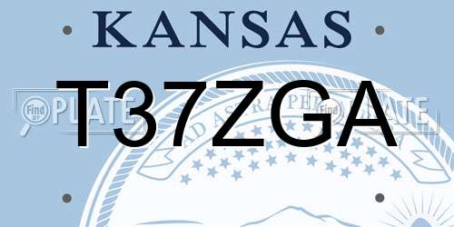 T37ZGA Kansas License Plate