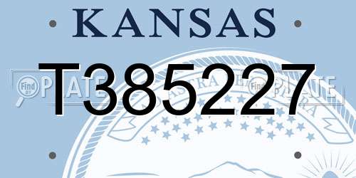 T385227 Kansas License Plate