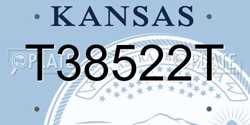 T38522T Kansas License Plate