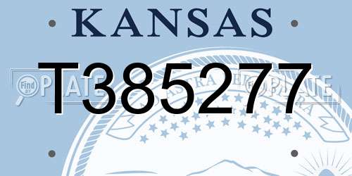 T385277 Kansas License Plate