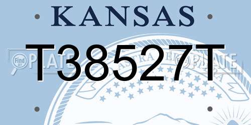 T38527T Kansas License Plate