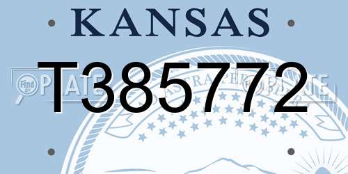 T385772 Kansas License Plate