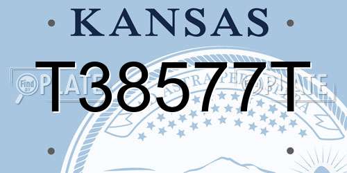 T38577T Kansas License Plate