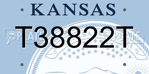T38822T Kansas License Plate