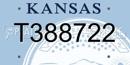 T388722 Kansas License Plate