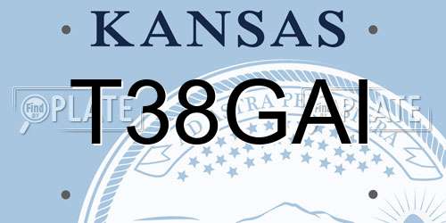 T38GAI Kansas License Plate