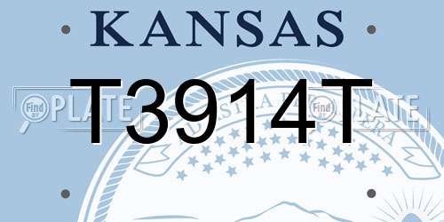 T3914T Kansas License Plate
