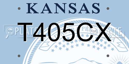 T405CX Kansas License Plate
