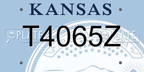 T4065Z Kansas License Plate