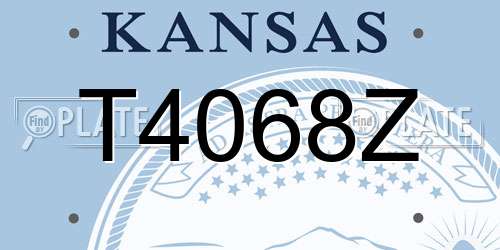 T4068Z Kansas License Plate