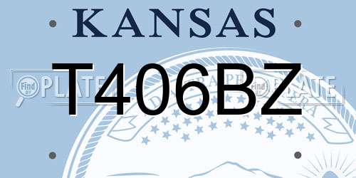 T406BZ Kansas License Plate