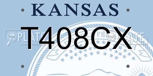 T408CX Kansas License Plate