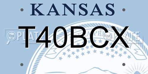T40BCX Kansas License Plate