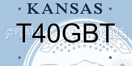 T40GBT Kansas License Plate