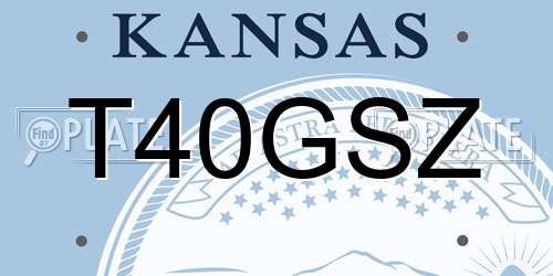 T40GSZ Kansas License Plate
