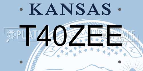 T40ZEE Kansas License Plate